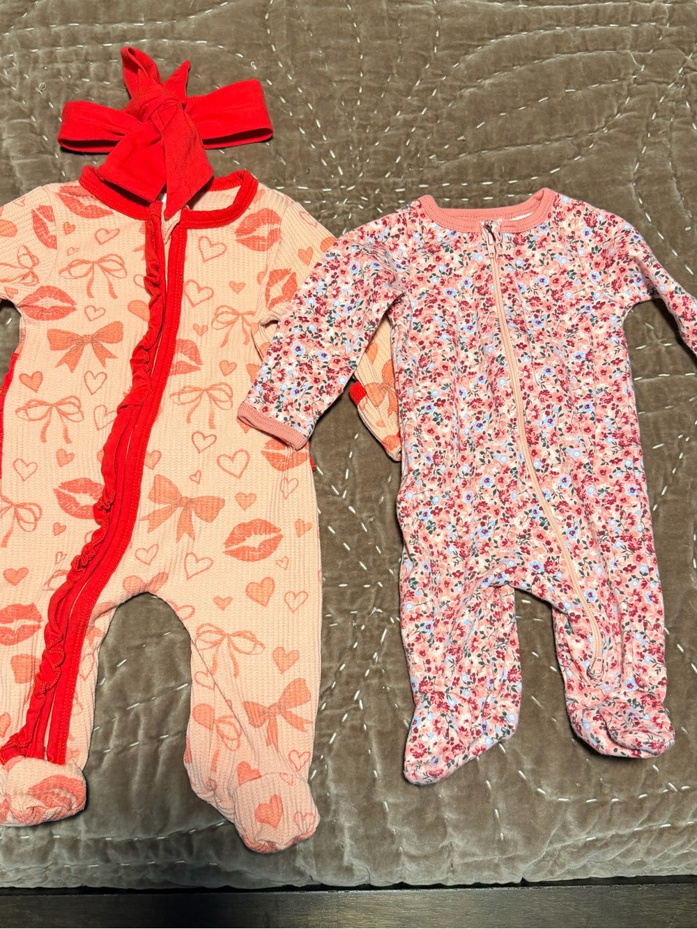 Baby Girl footed pajamas clothing bundle - Picture 6 of 11